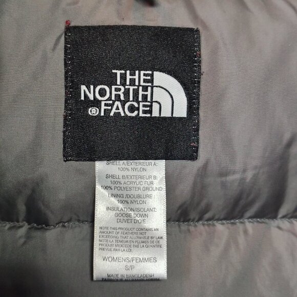 The North Face Down Jacket Womens Small Black Fur Hood Belted Winter Parka Coat - Picture 9 of 16